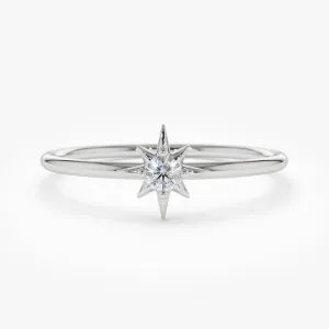 0.07CTW Star Shape Lab Grown Diamond Engagement Ring