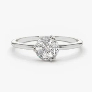 0.16CTW Marquise Cut Cluster Lab Grown Diamond Engagement Ring