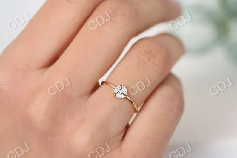 0.16CTW Marquise Cut Cluster Lab Grown Diamond Engagement Ring
