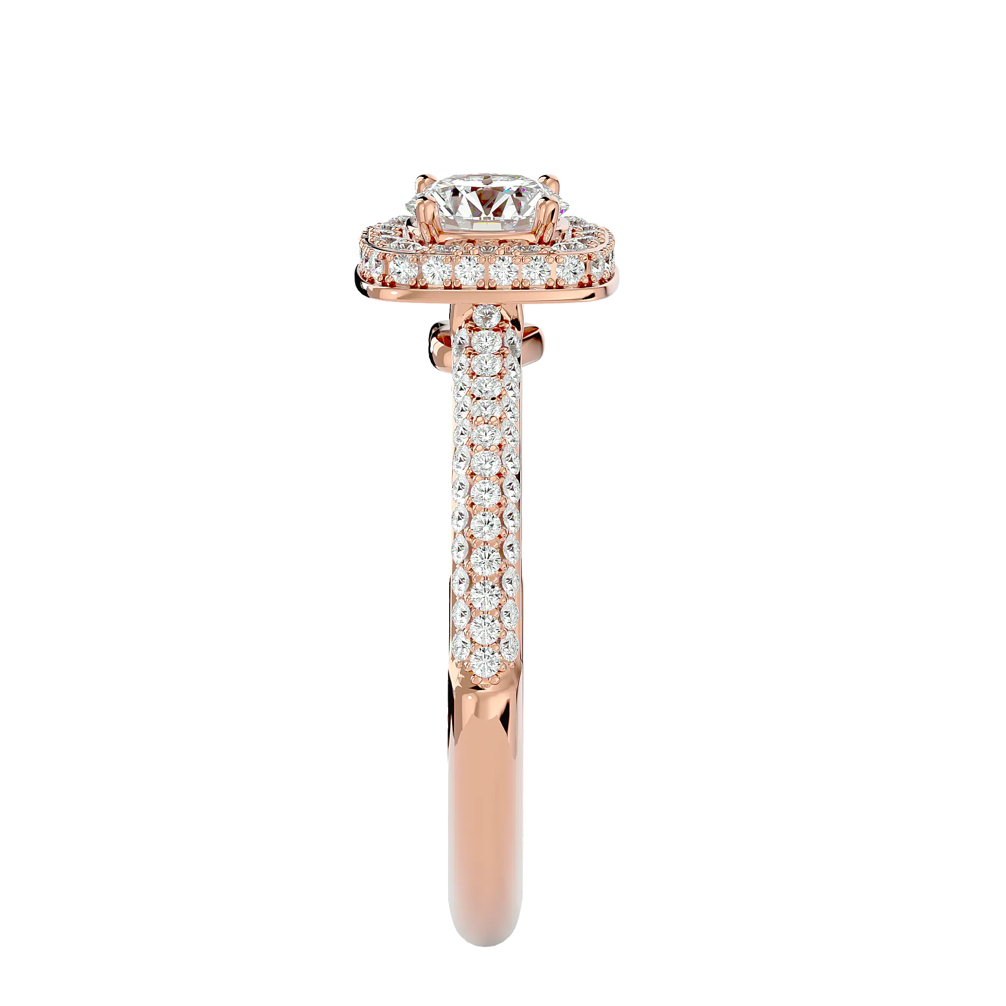 1 1/4 ctw Round Lab Grown Diamond Halo Engagement Ring
