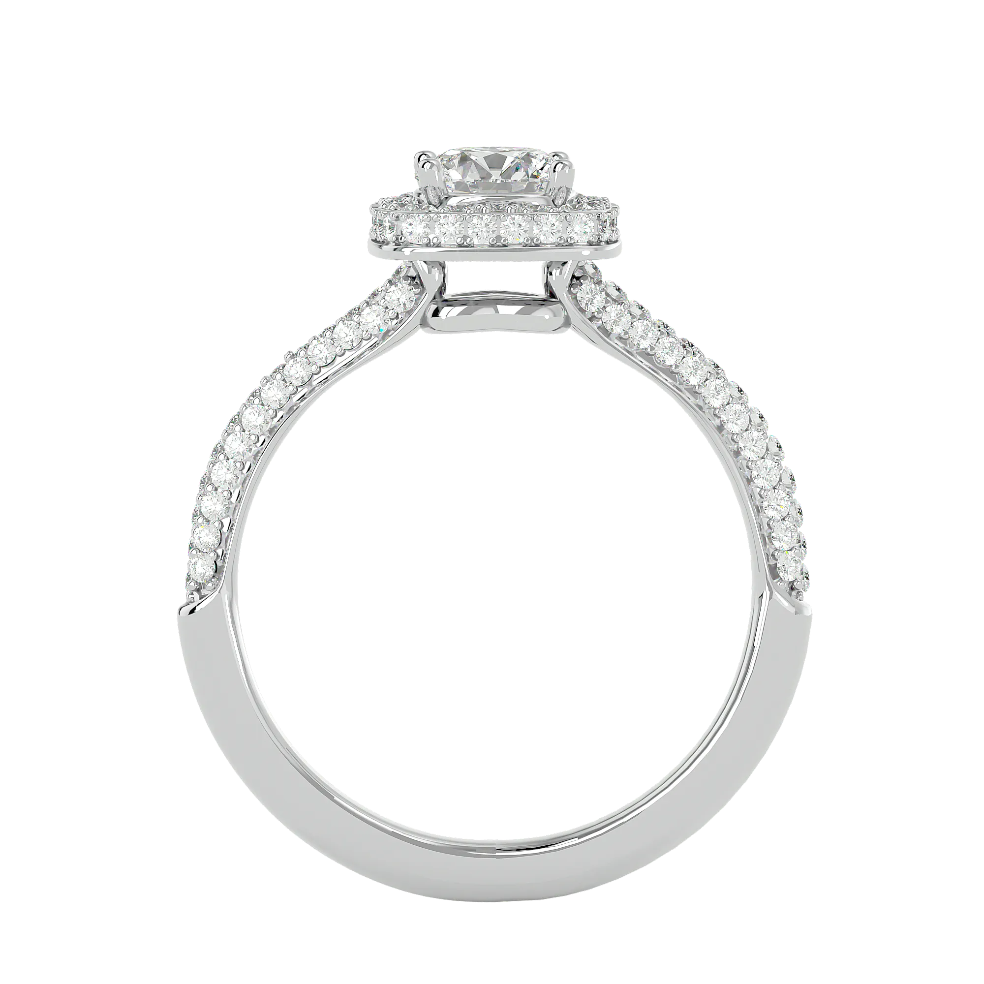 1 1/4 ctw Round Lab Grown Diamond Halo Engagement Ring