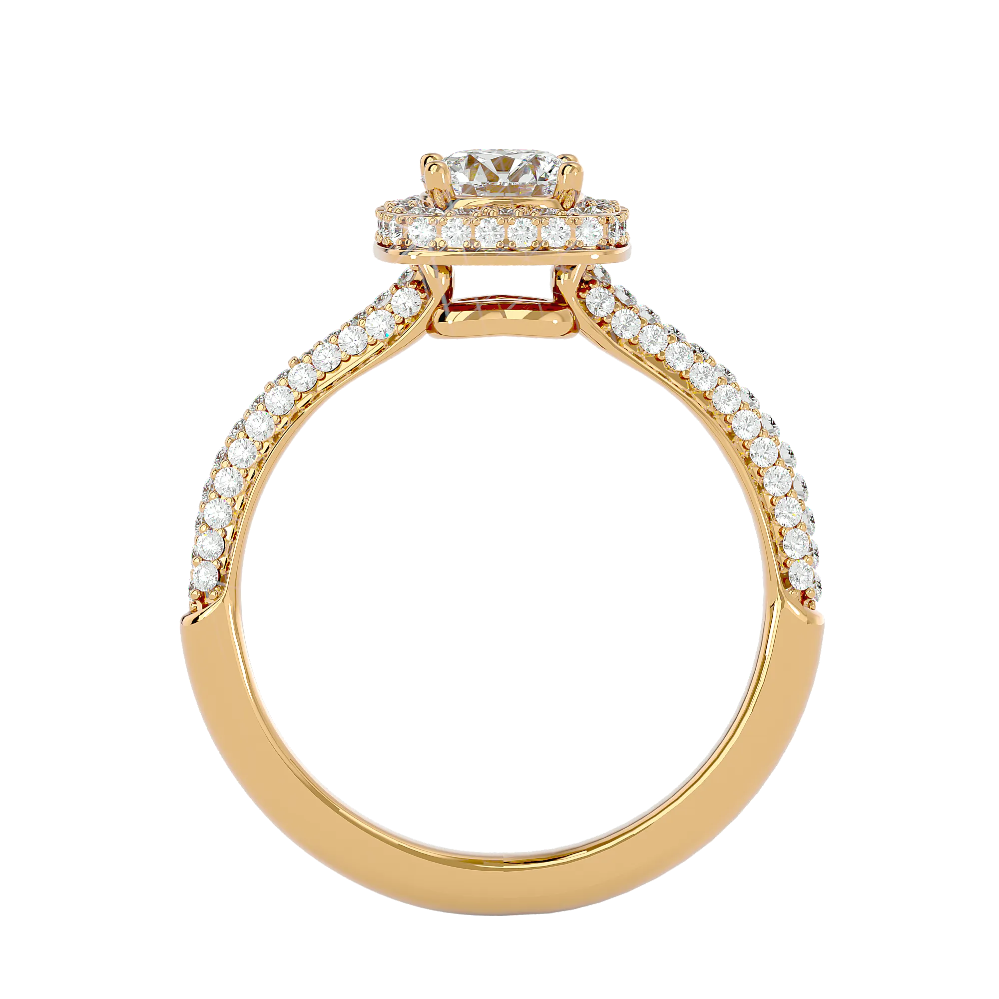 1 1/4 ctw Round Lab Grown Diamond Halo Engagement Ring
