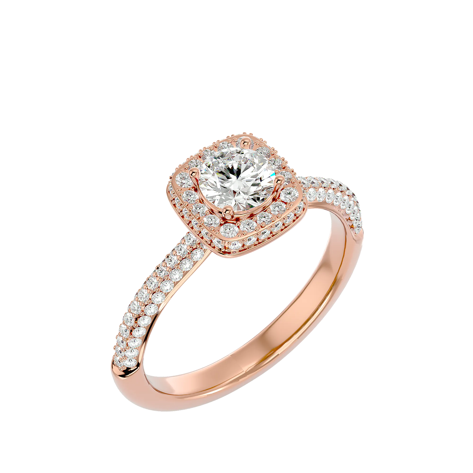 1 1/4 ctw Round Lab Grown Diamond Halo Engagement Ring