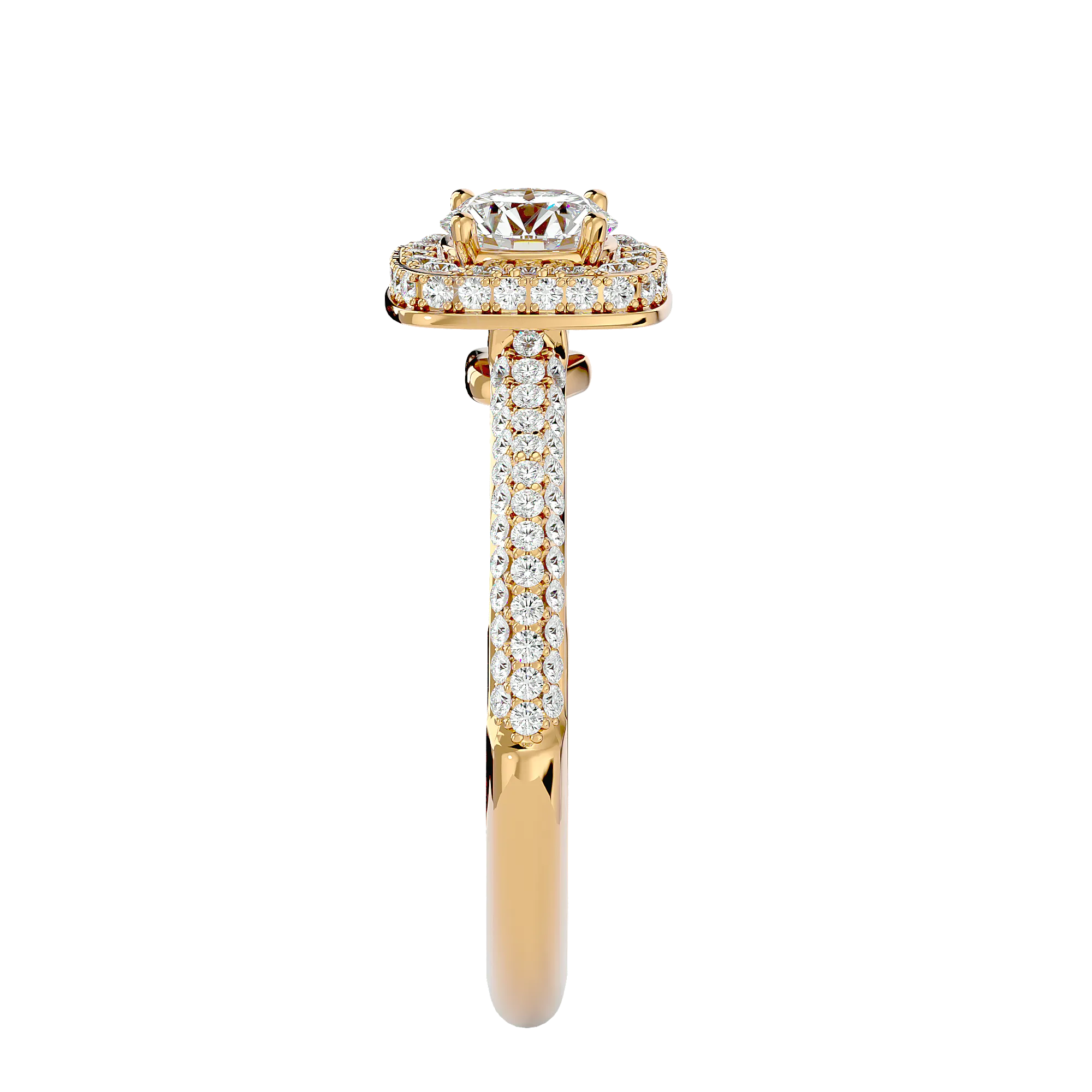 1 1/4 ctw Round Lab Grown Diamond Halo Engagement Ring