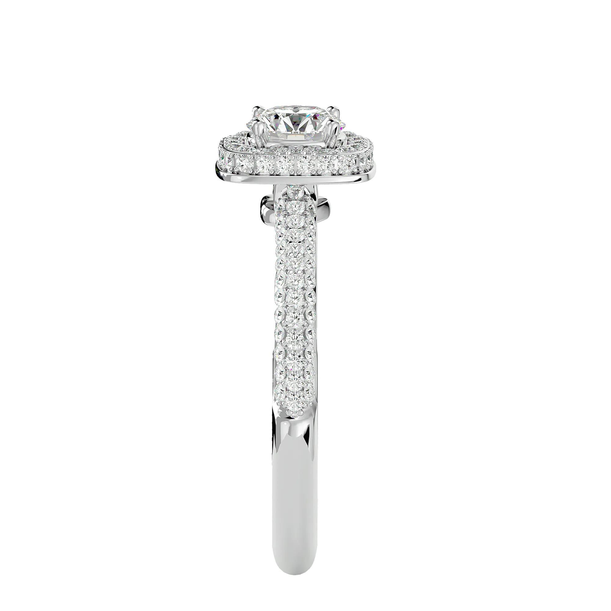 1 1/4 ctw Round Lab Grown Diamond Halo Engagement Ring