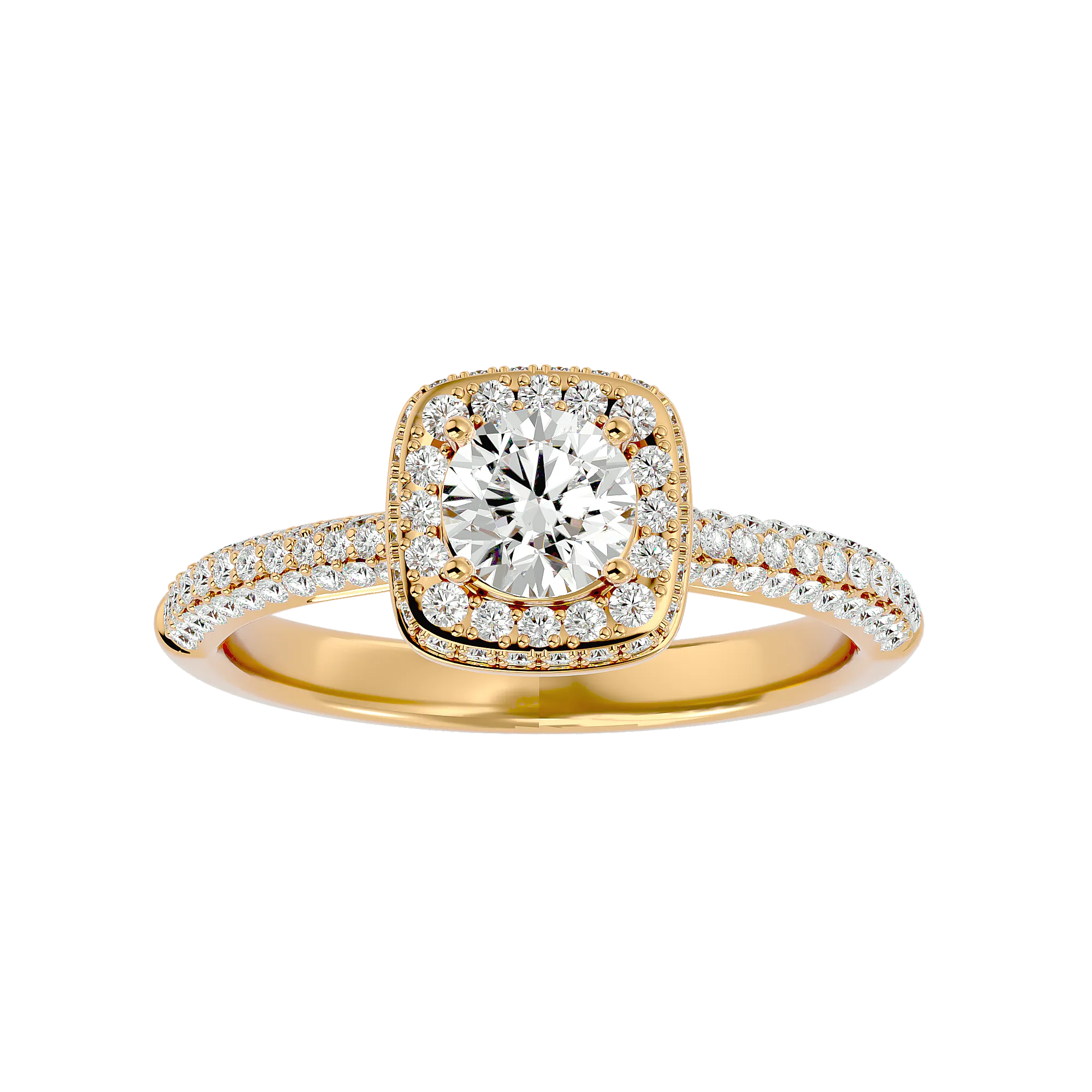 1 1/4 ctw Round Lab Grown Diamond Halo Engagement Ring