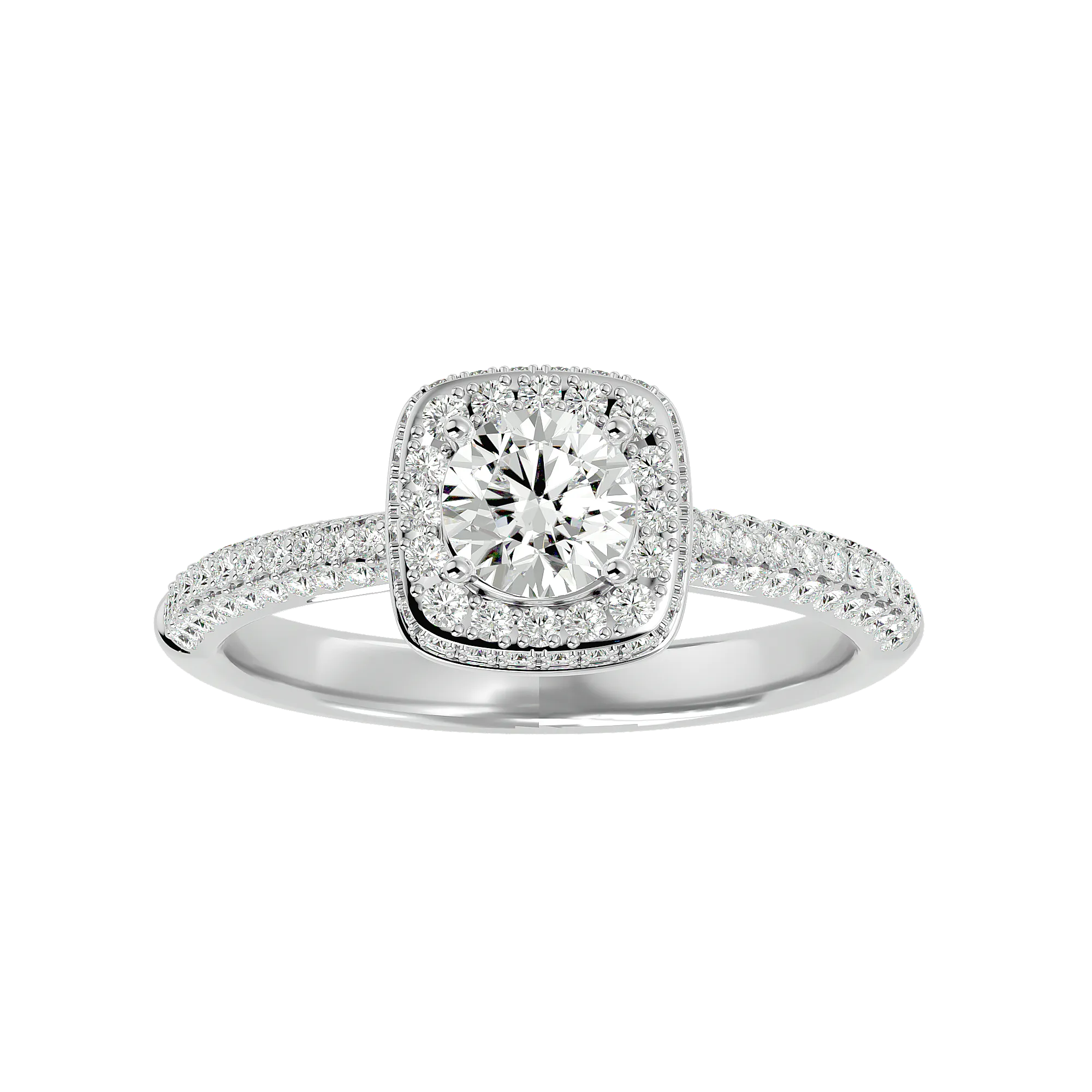 1 1/4 ctw Round Lab Grown Diamond Halo Engagement Ring