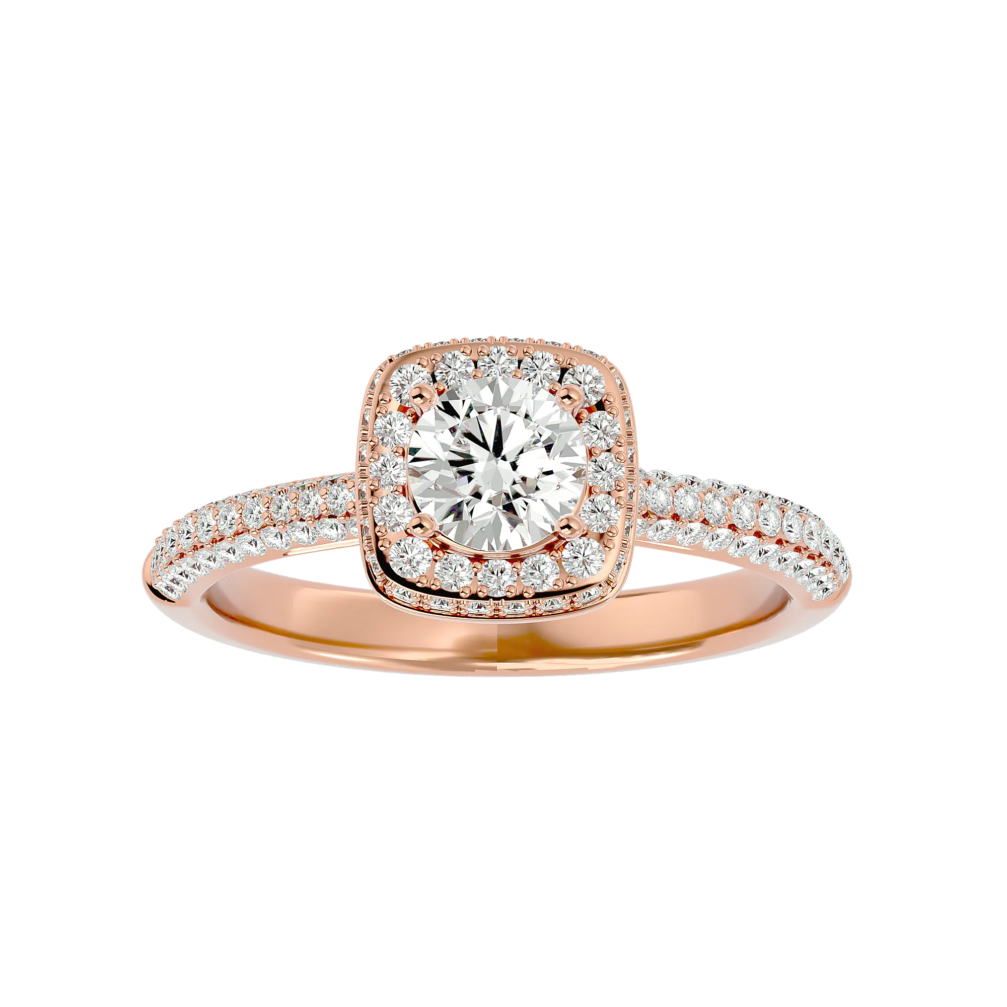 1 1/4 ctw Round Lab Grown Diamond Halo Engagement Ring