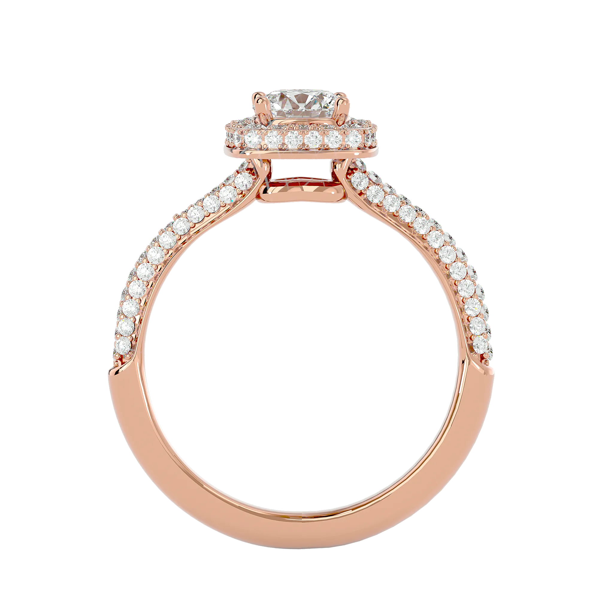 1 1/4 ctw Round Lab Grown Diamond Halo Engagement Ring