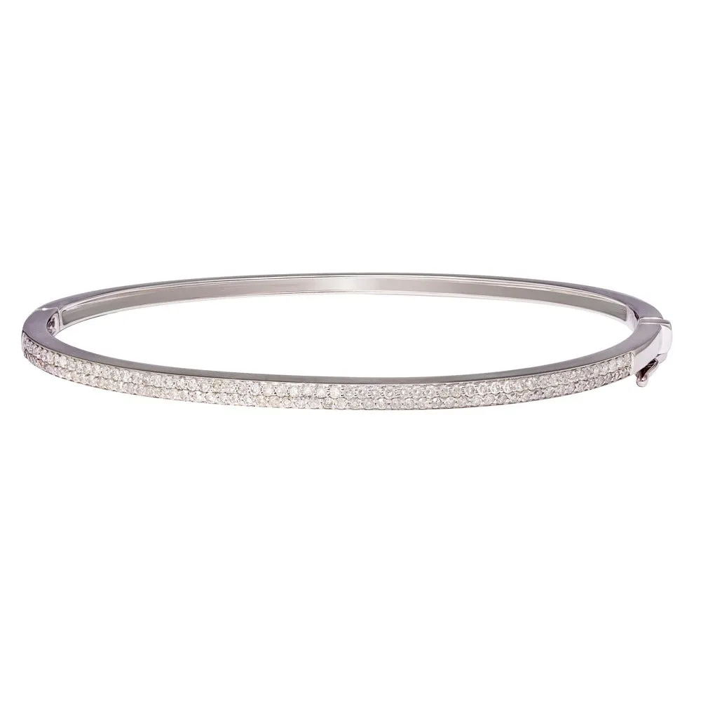 14k Double Diamond Bangle -SS