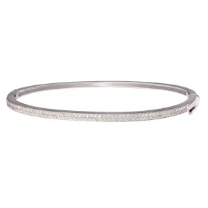 14k Double Diamond Bangle -SS