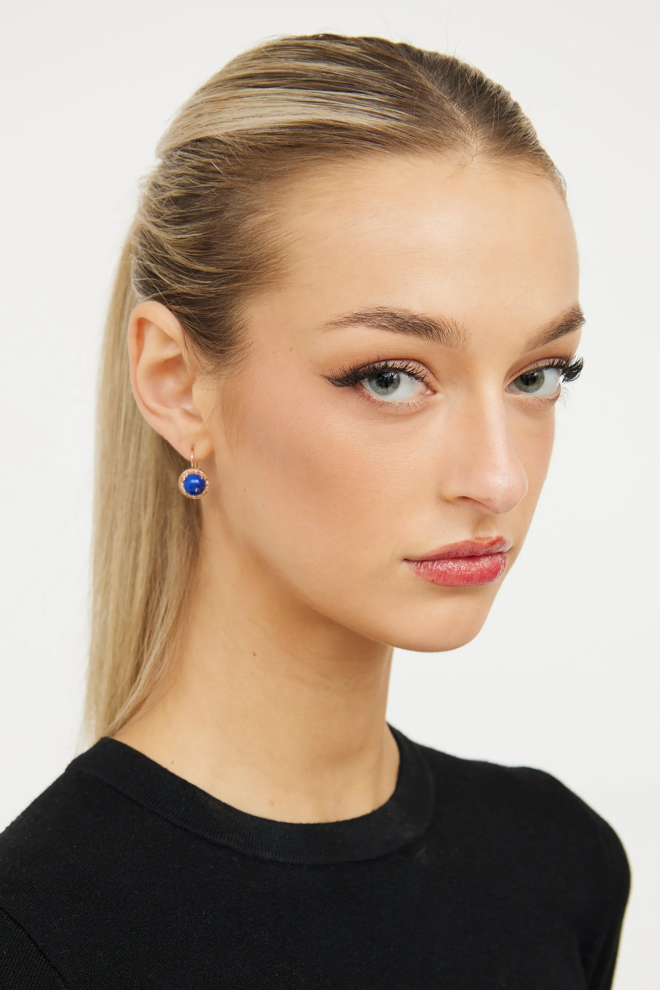 14K Rose Gold & Lapis Lazuli Drop Earrings