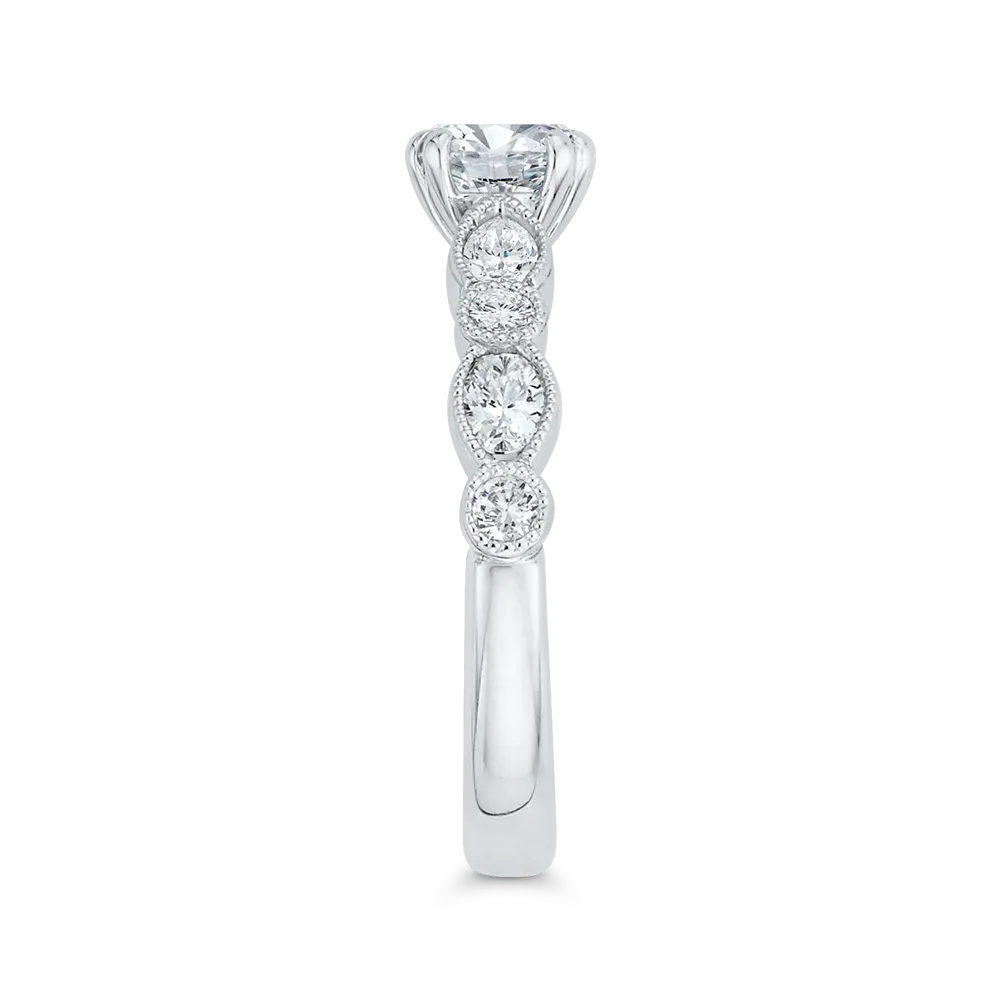 14K White Gold Diamond Engagement Ring (Semi-Mount)