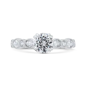 14K White Gold Diamond Engagement Ring (Semi-Mount)
