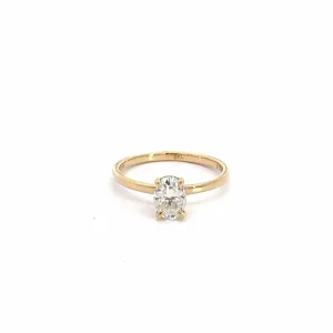 14k Yellow Gold Moissanite Oval Engagement Ring