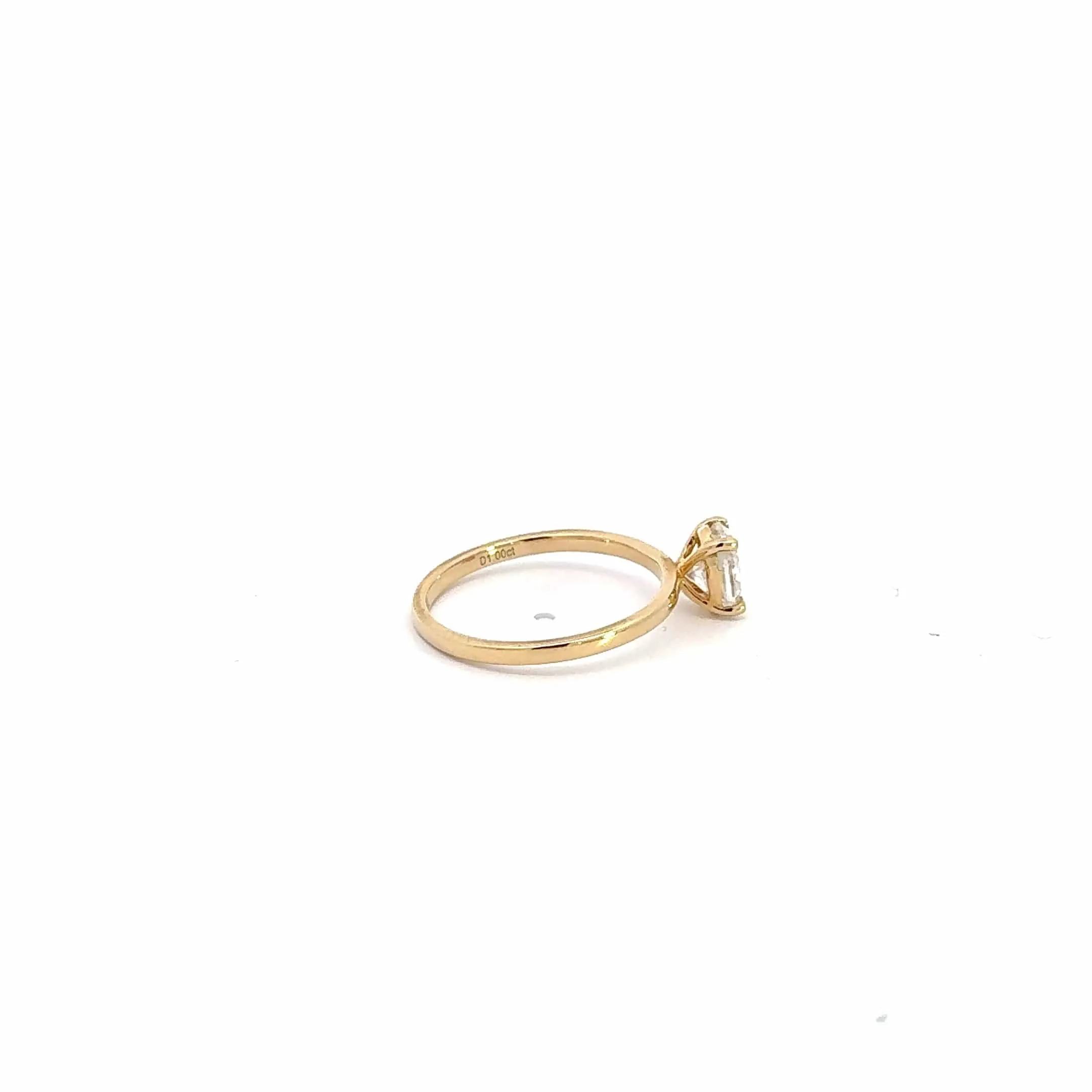 14k Yellow Gold Moissanite Oval Engagement Ring