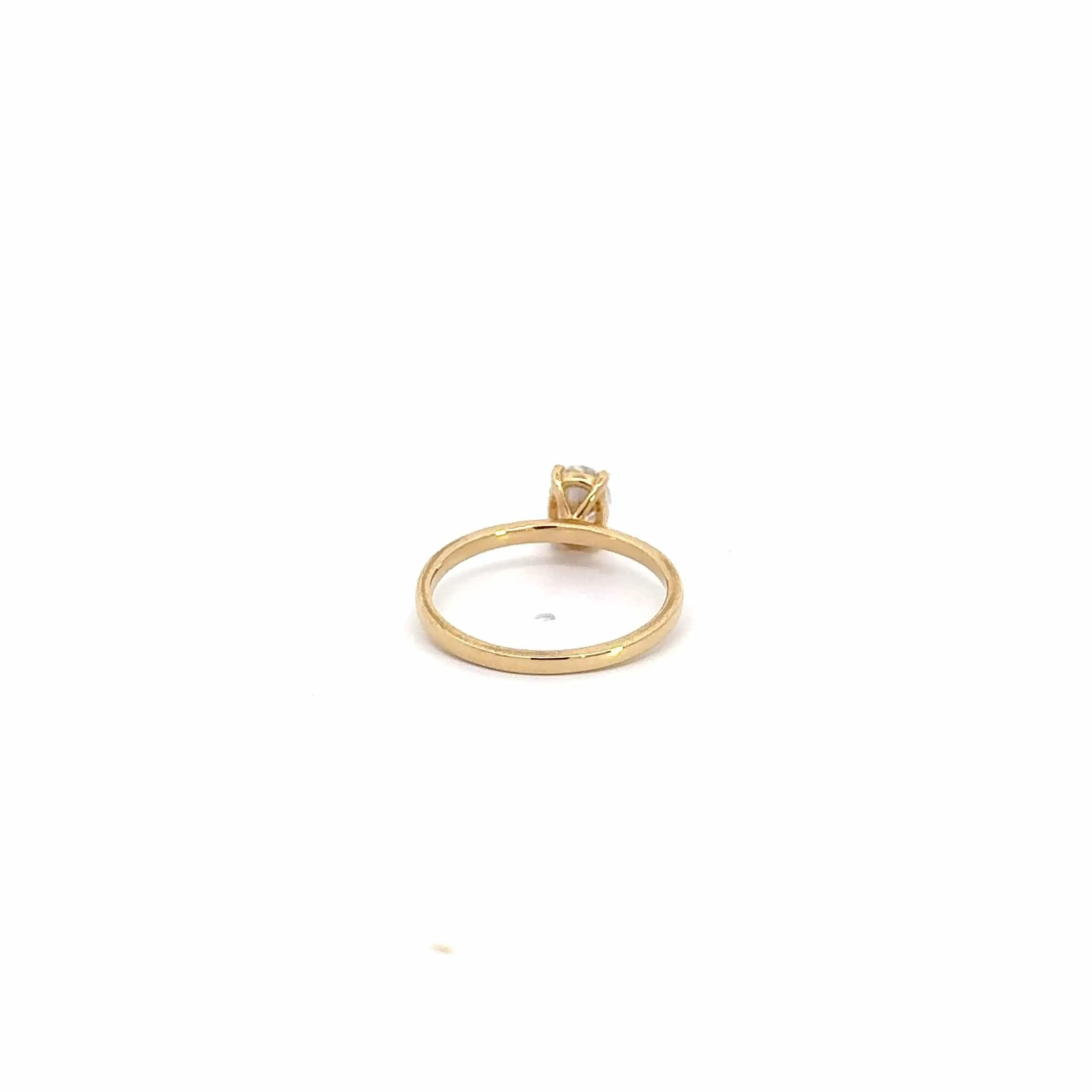 14k Yellow Gold Moissanite Oval Engagement Ring