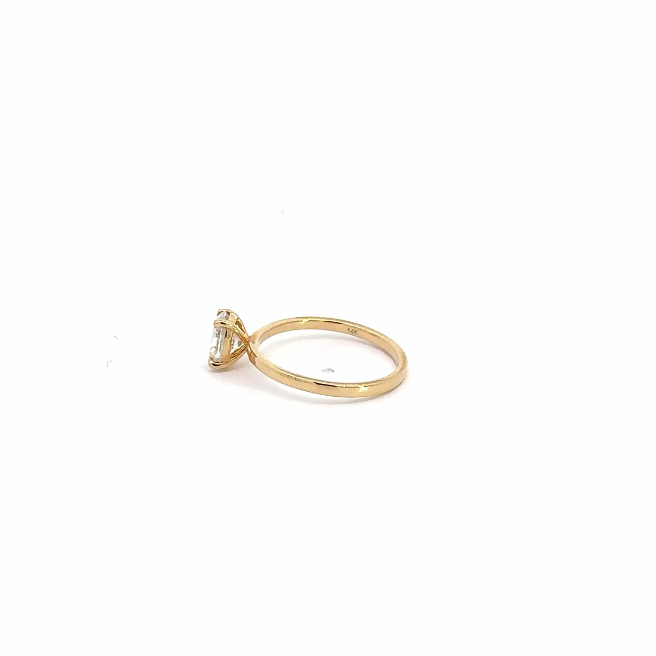 14k Yellow Gold Moissanite Oval Engagement Ring