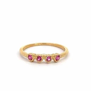 14k Yellow Gold Natural Ruby Heart Ring