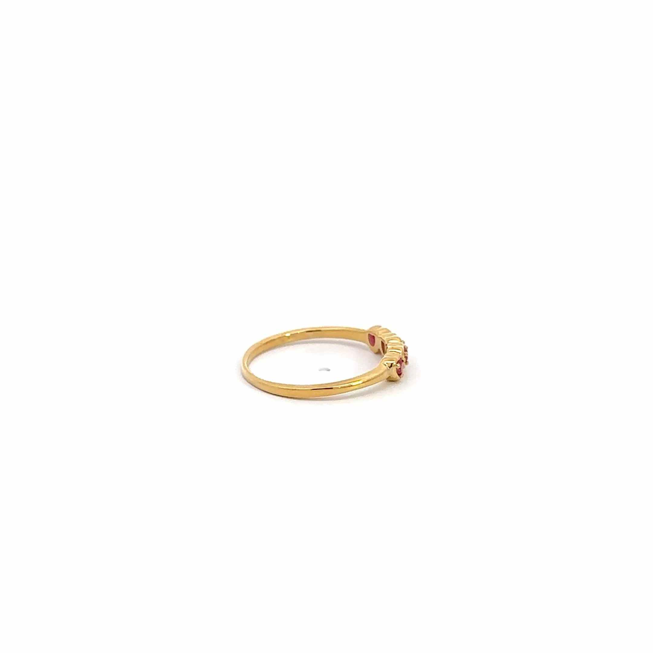 14k Yellow Gold Natural Ruby Heart Ring