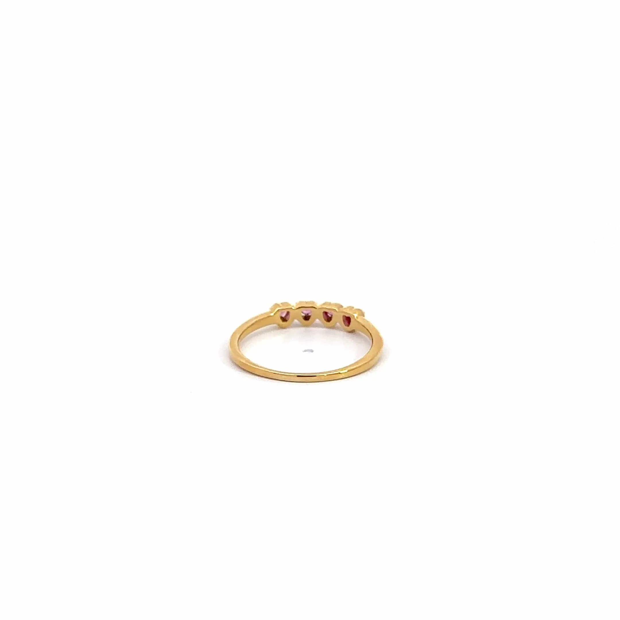 14k Yellow Gold Natural Ruby Heart Ring