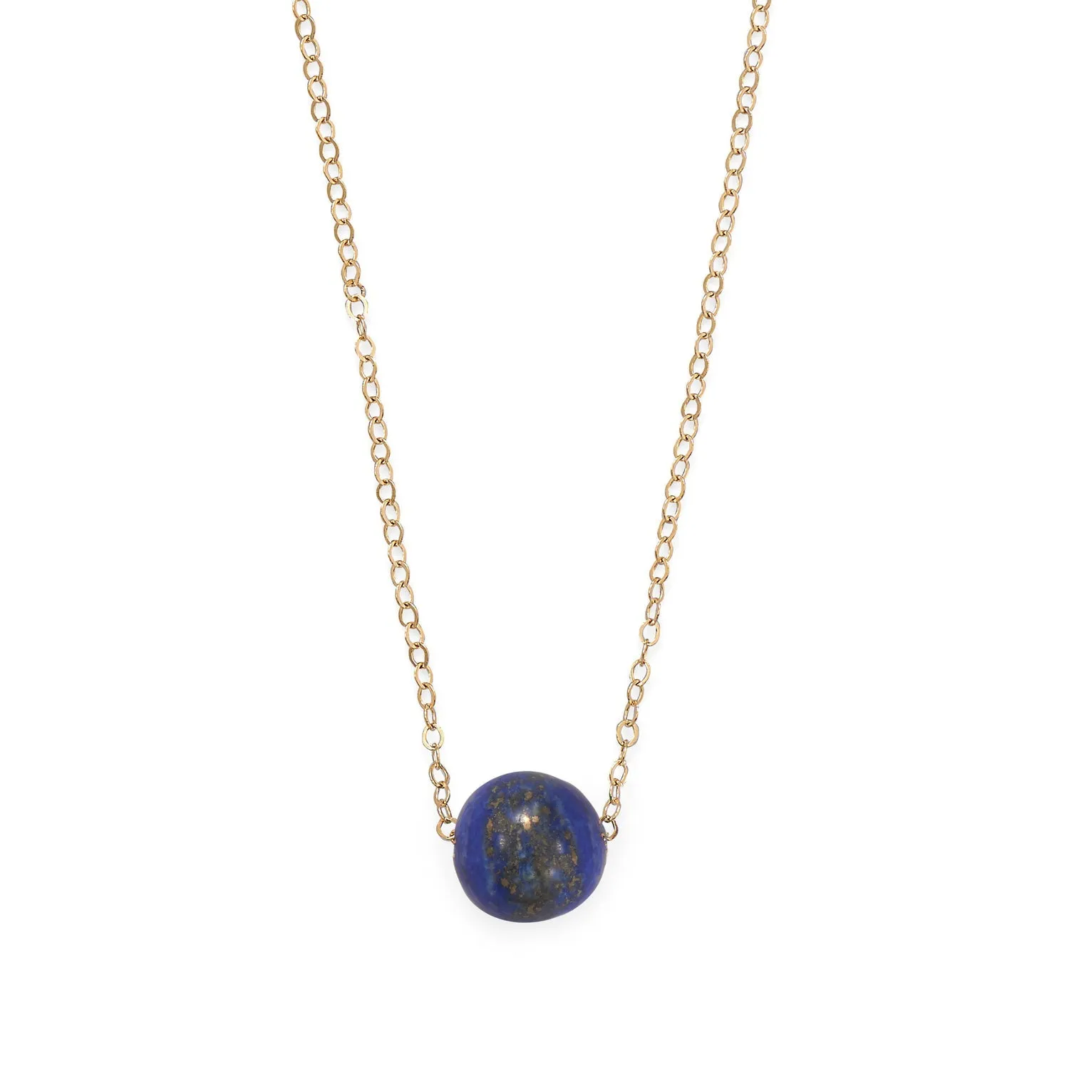 16"   2" Gold Filled Lapis Necklace