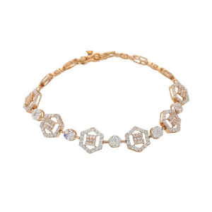 18K Rose Gold & CZ Bracelet (10.3gm)