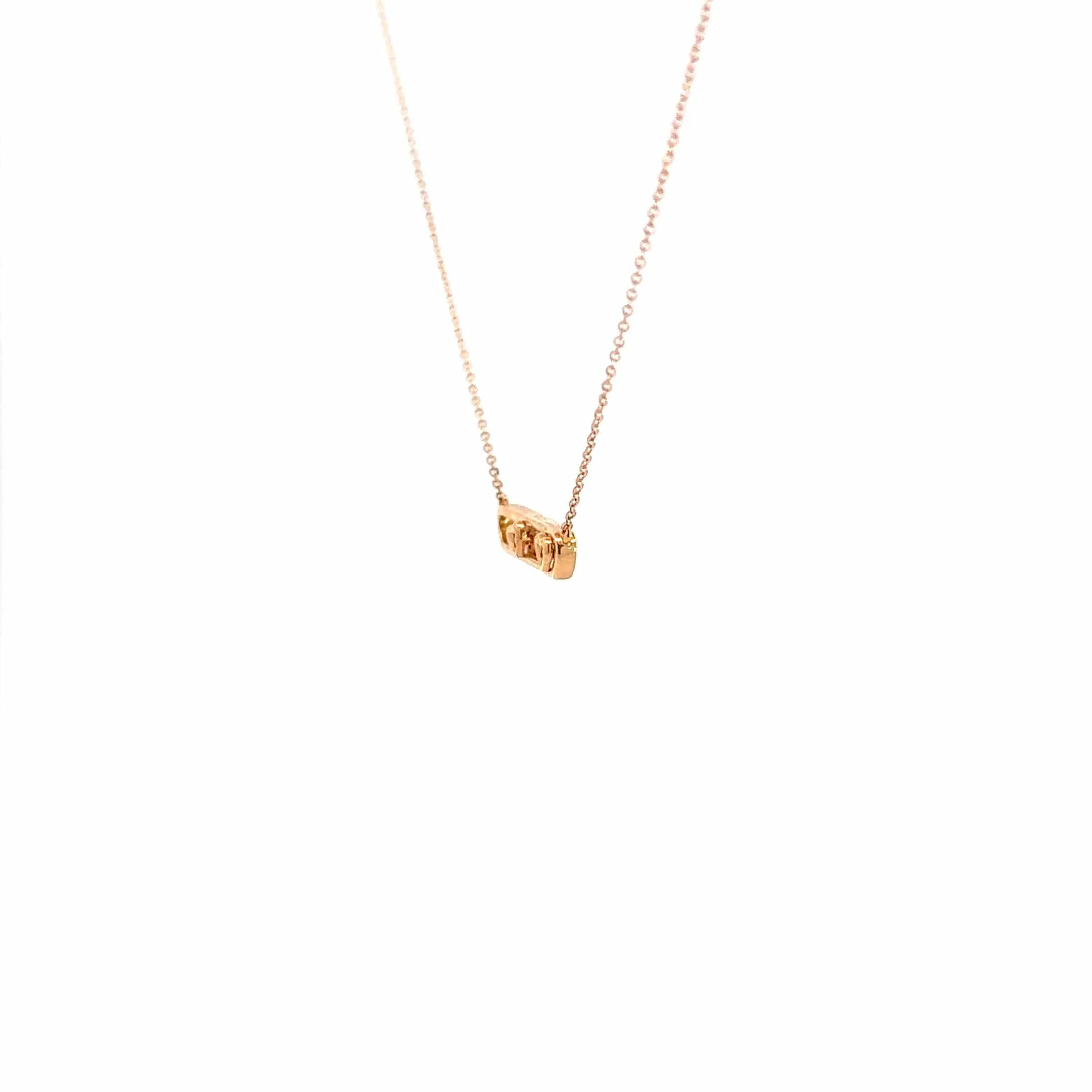 18K Rose Gold Sliding Heart Diamond Pendant Necklace