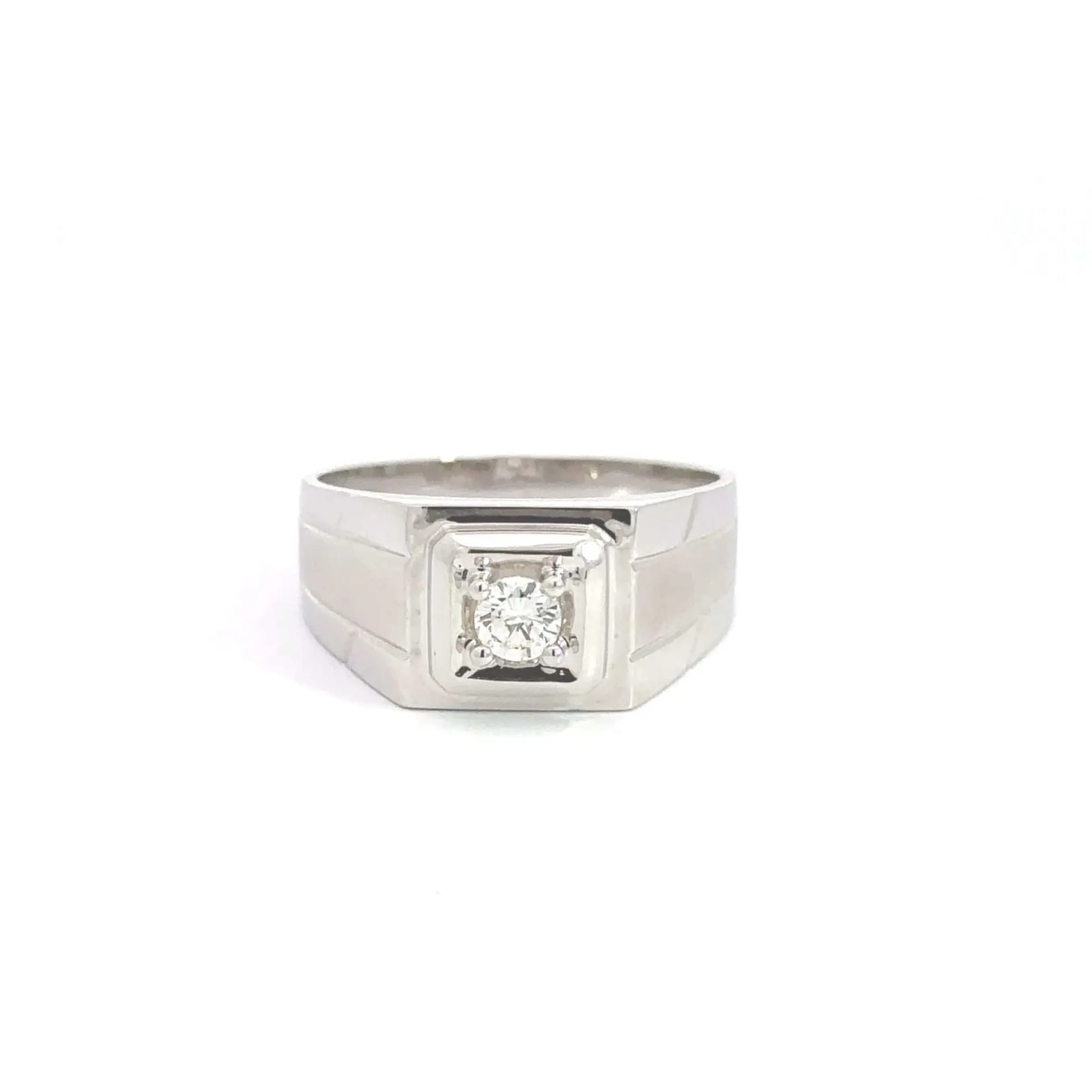 18k White Gold Men's Diamond Band Ring