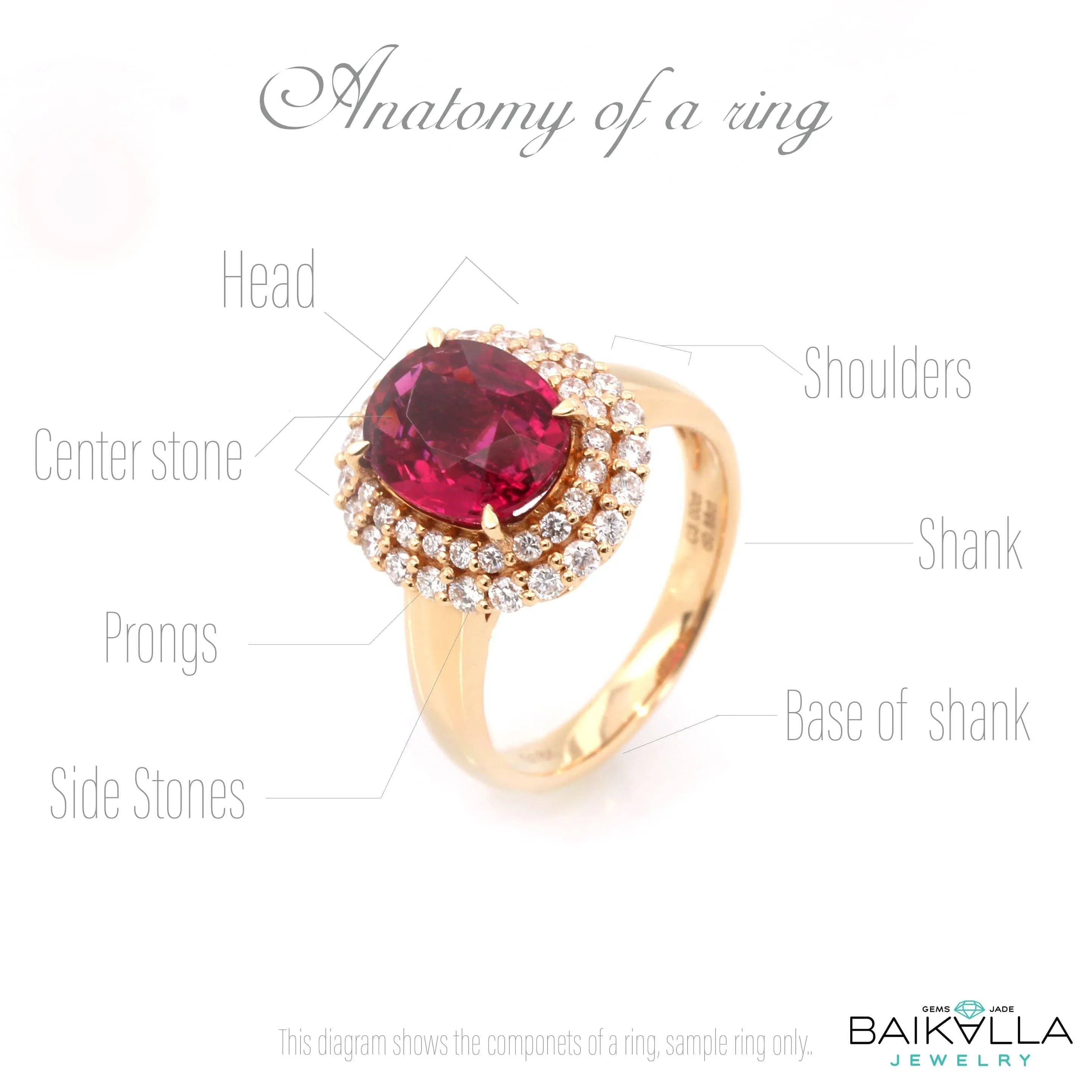 18k White Gold Natural Pink Tourmaline Diamond Ring