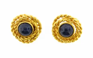 18K Yellow Gold, Lapis Lazuli Earrings