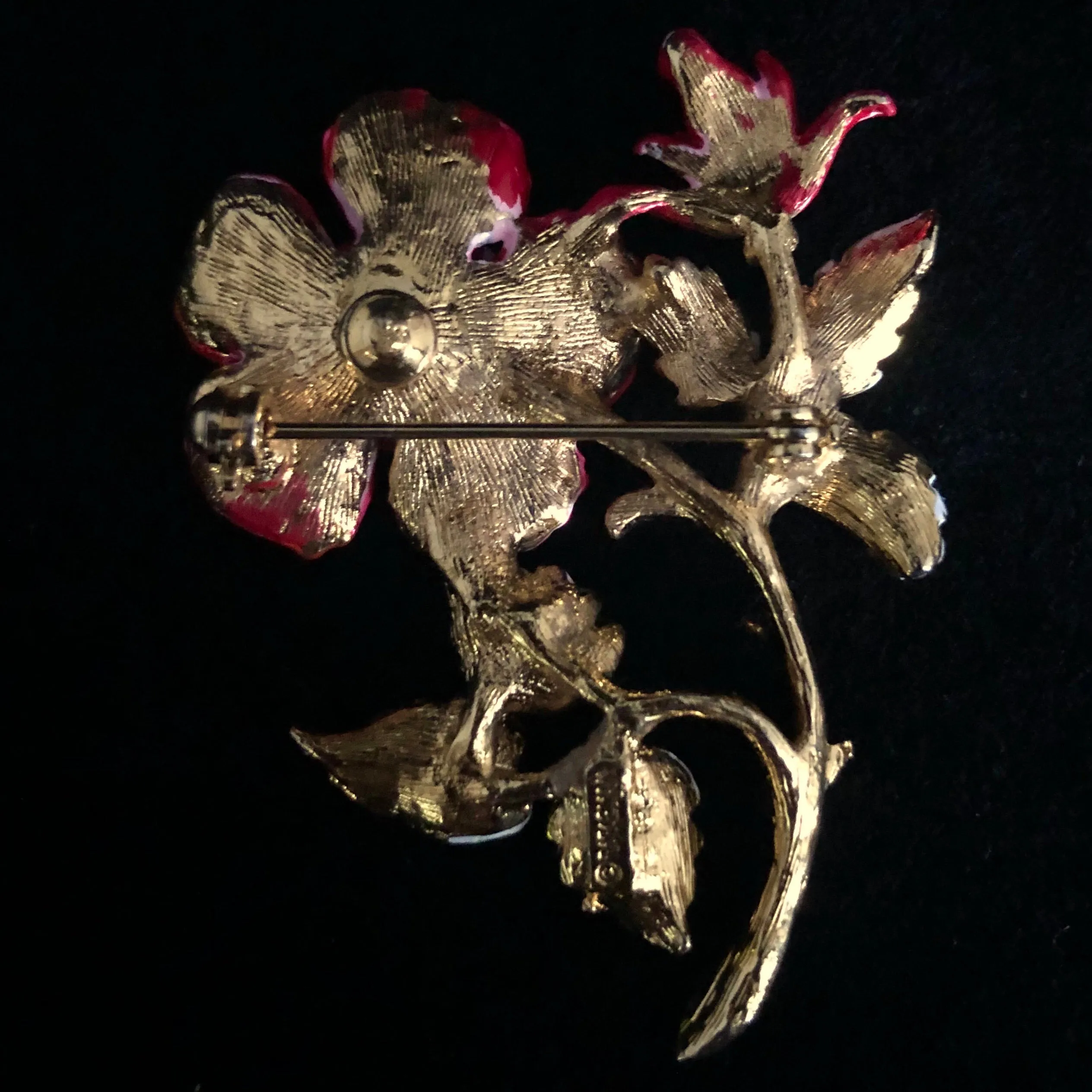 1960s Rafaelian Enameled Flower Brooch