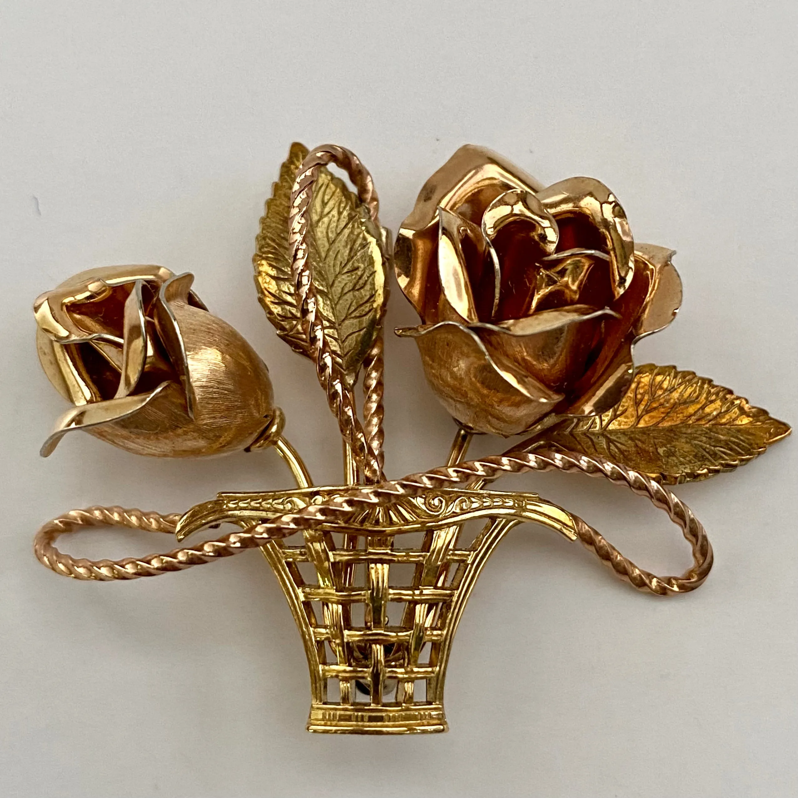 1970s Krementz Flower Brooch in an Original Box
