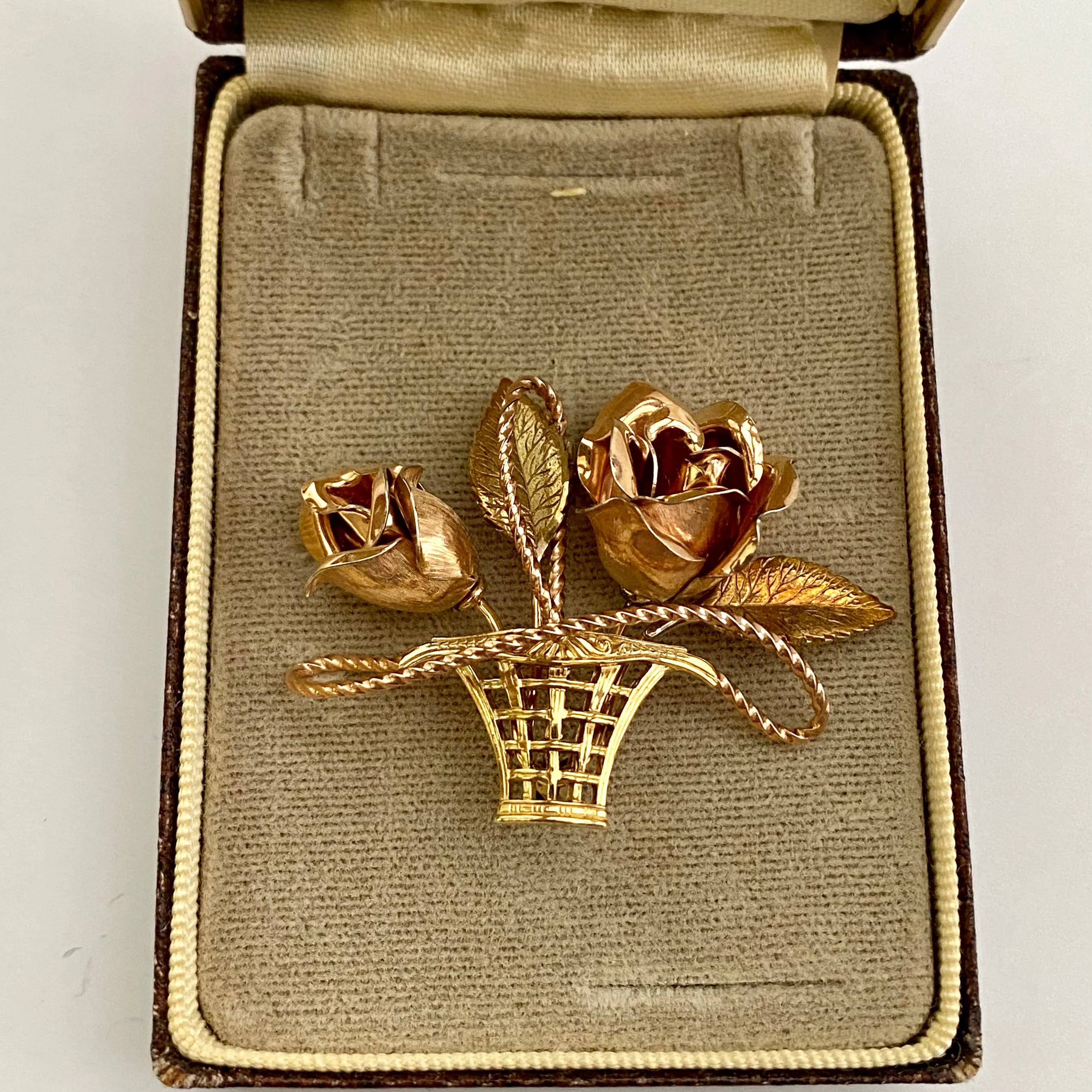 1970s Krementz Flower Brooch in an Original Box
