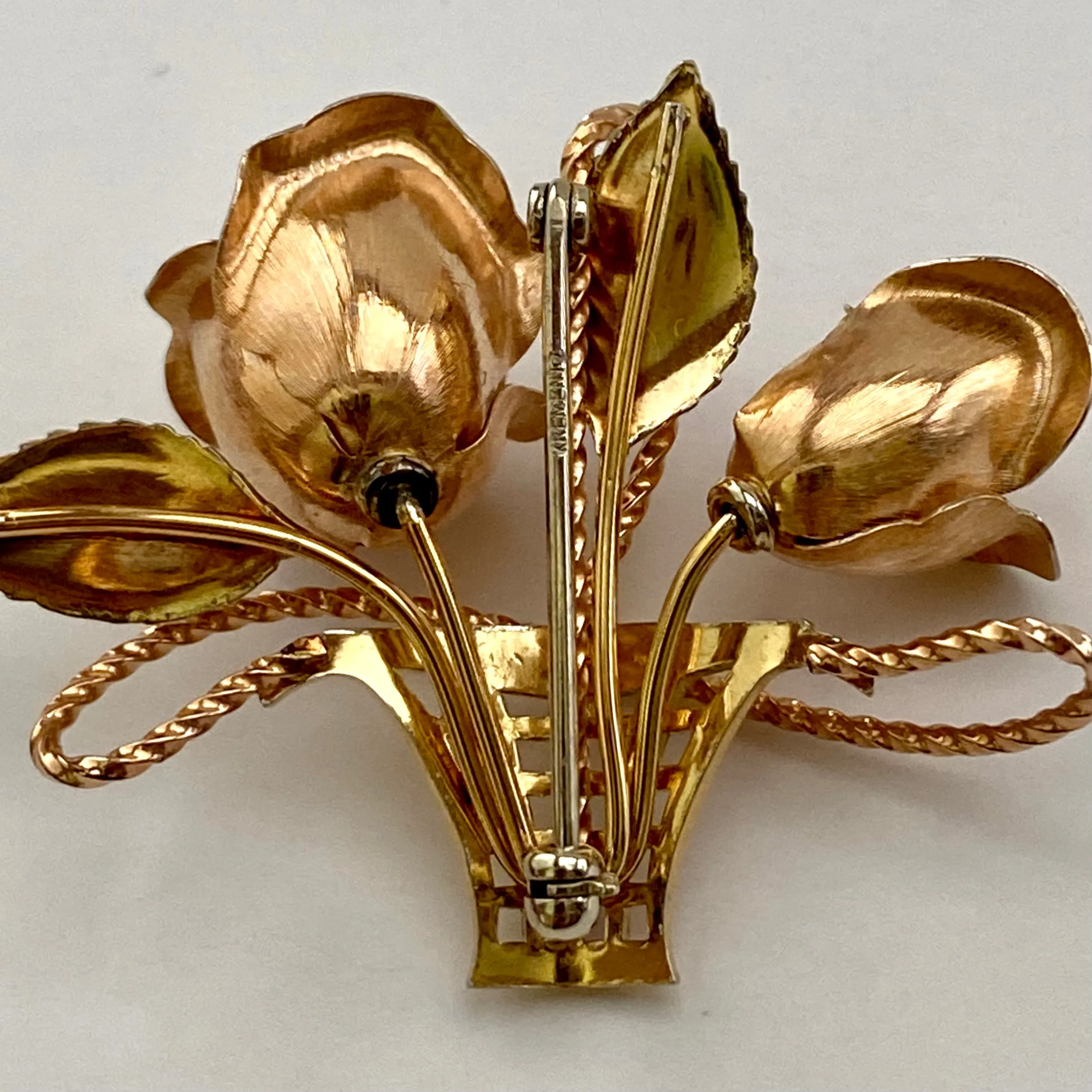 1970s Krementz Flower Brooch in an Original Box