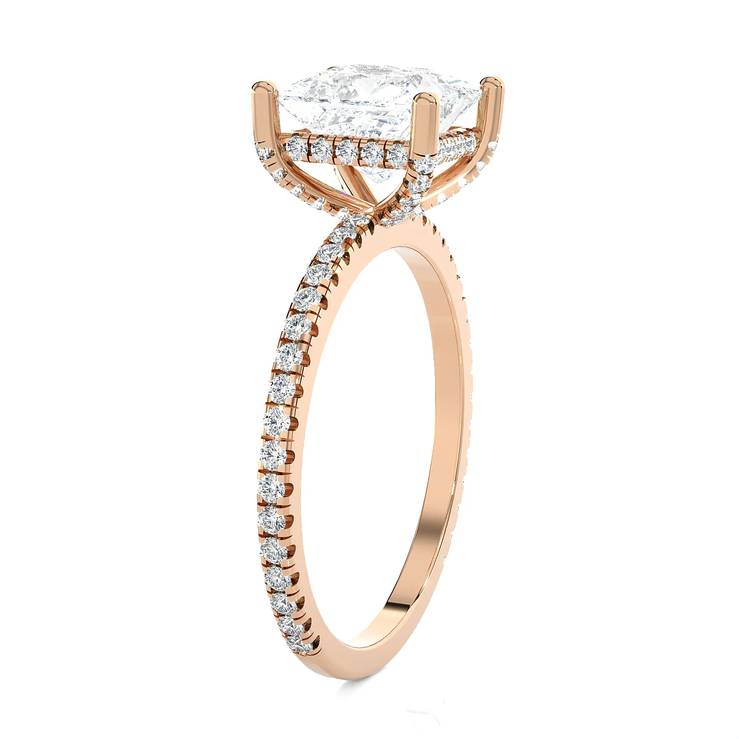 2 1/3 ctw Princess-Cut Lab Grown Diamond Side Stone Engagement Ring