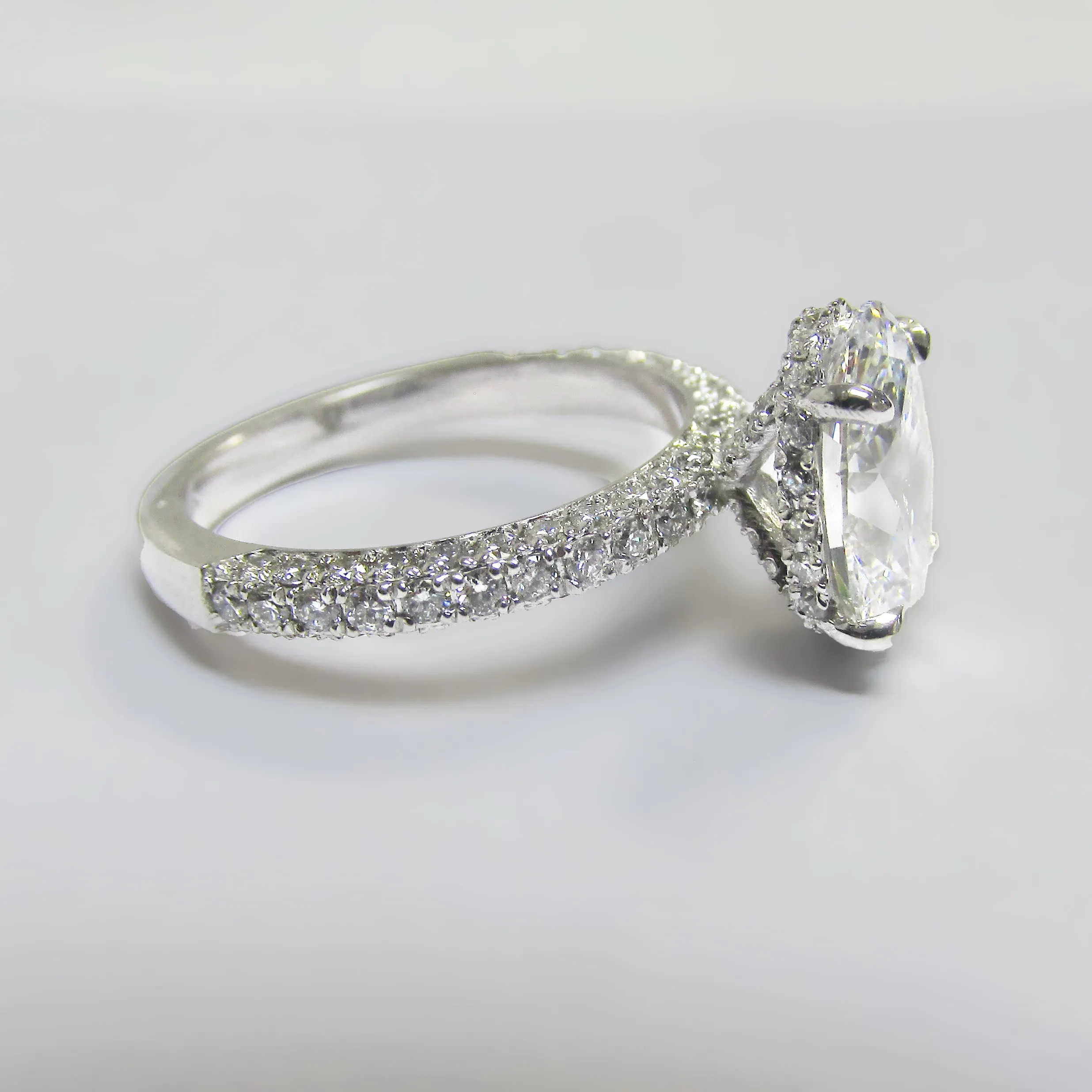 2.85 ctw Oval Lab Grown Diamond Hidden Halo Engagement Ring