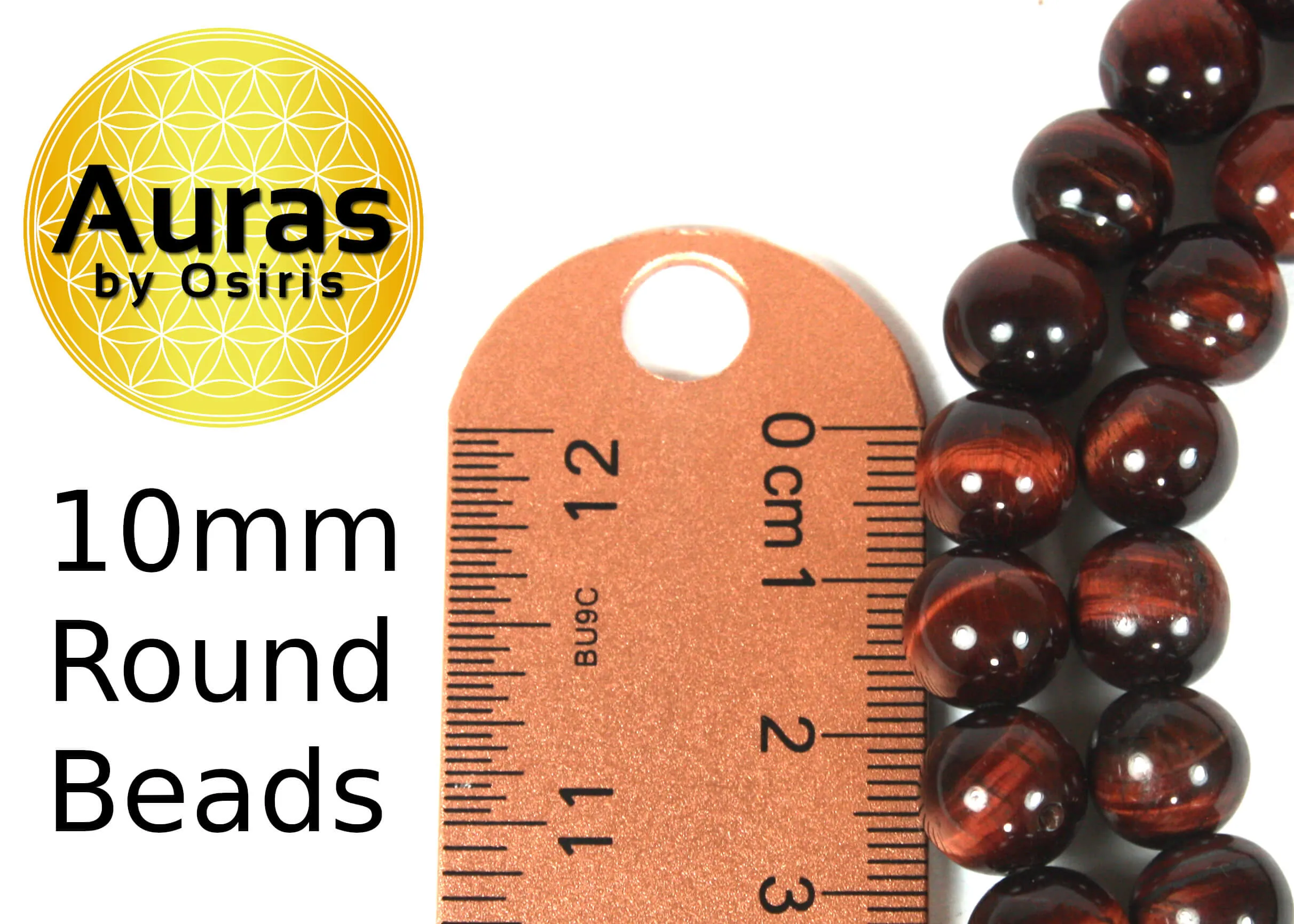 30 inch Red Tiger Eye Necklace 10mm