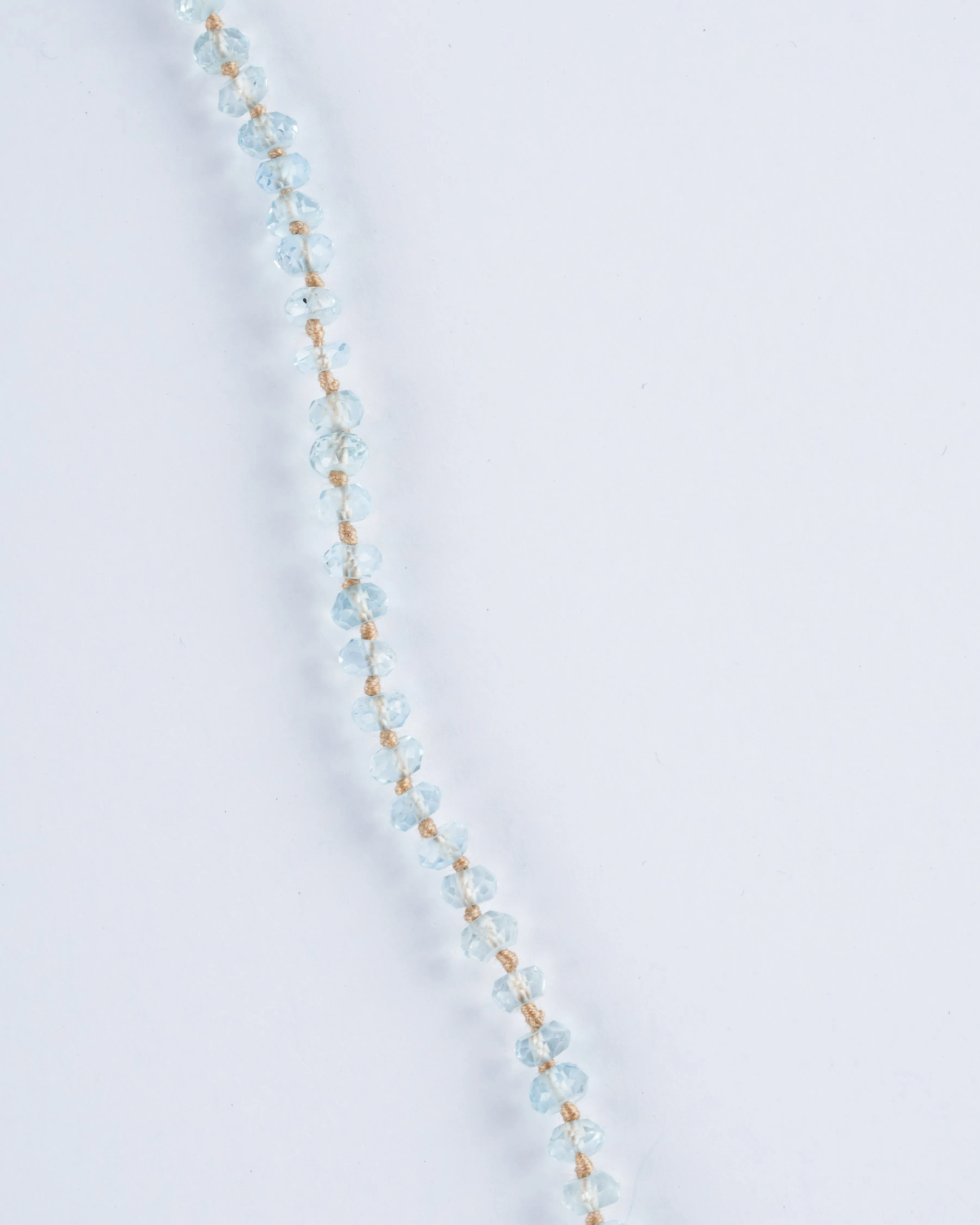 35" aquamarine, peridot, prenite button necklace