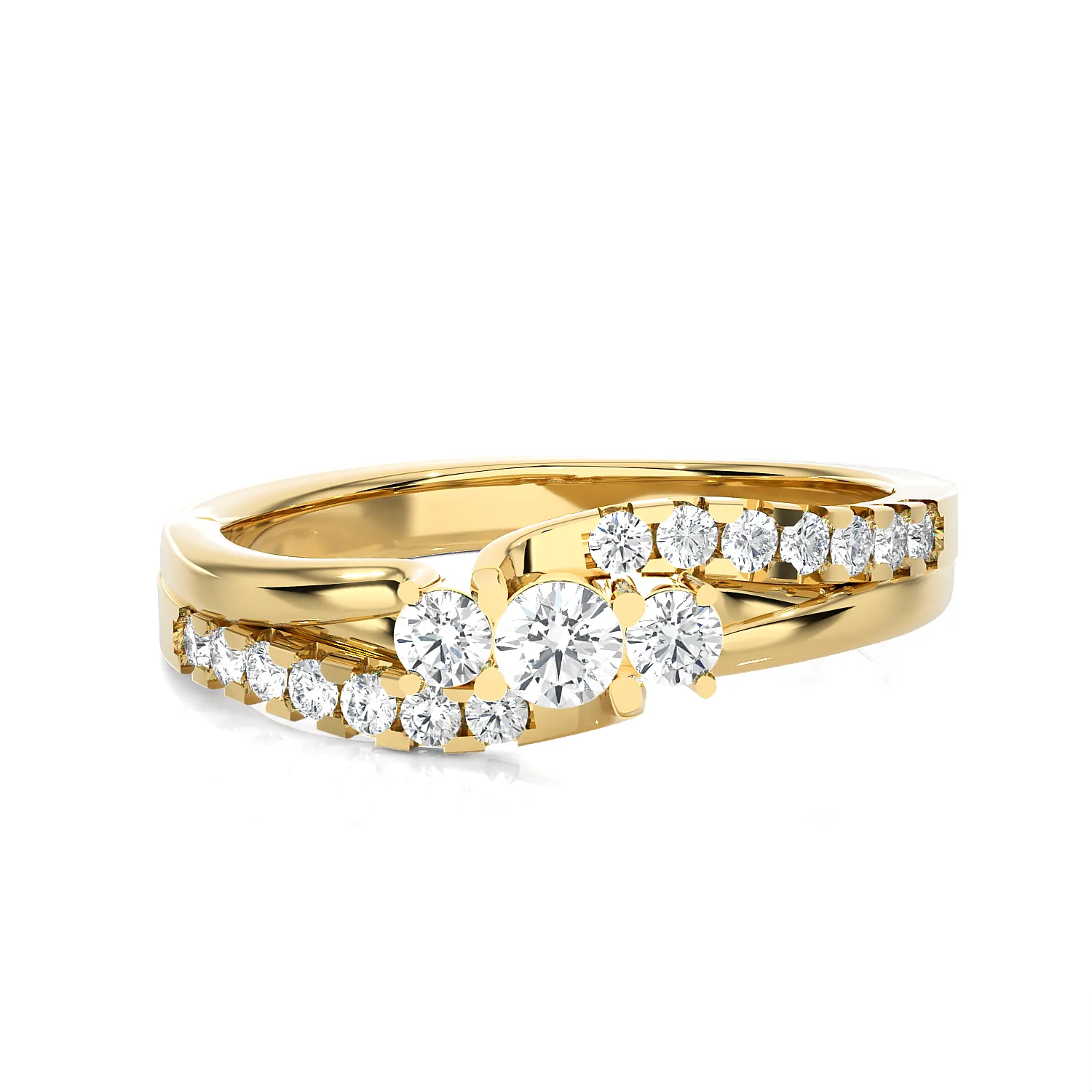 3/8 ctw Round 3 Stone Lab Grown Diamond Ring
