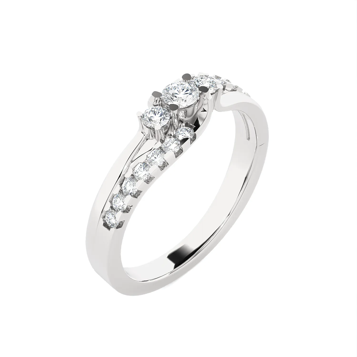 3/8 ctw Round 3 Stone Lab Grown Diamond Ring