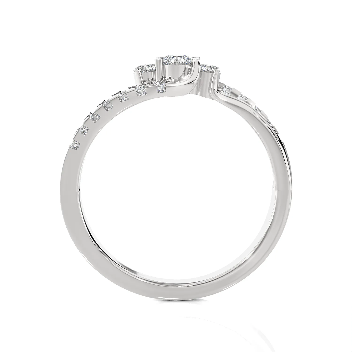 3/8 ctw Round 3 Stone Lab Grown Diamond Ring
