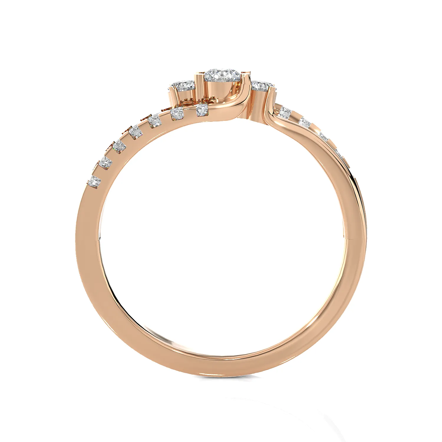 3/8 ctw Round 3 Stone Lab Grown Diamond Ring