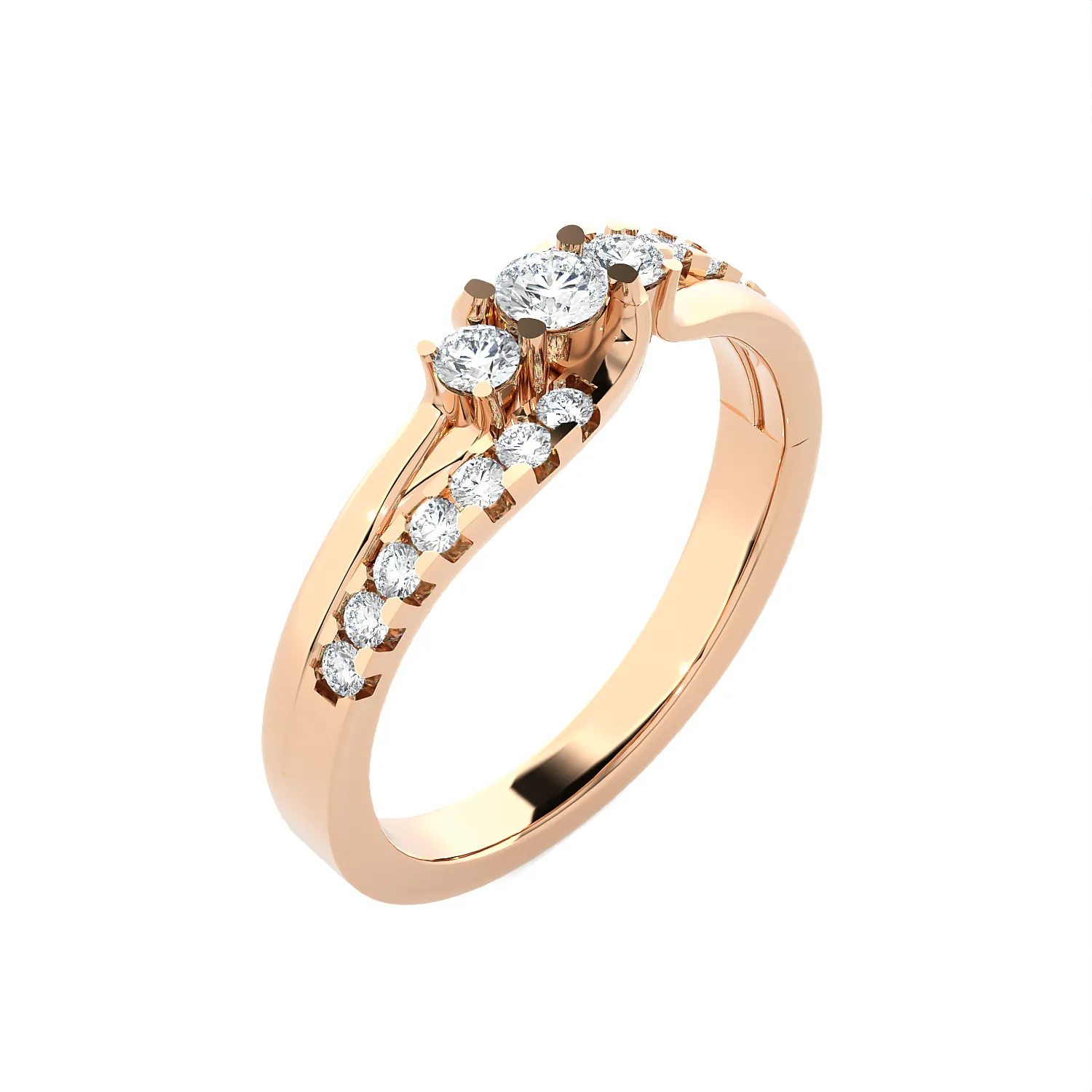 3/8 ctw Round 3 Stone Lab Grown Diamond Ring