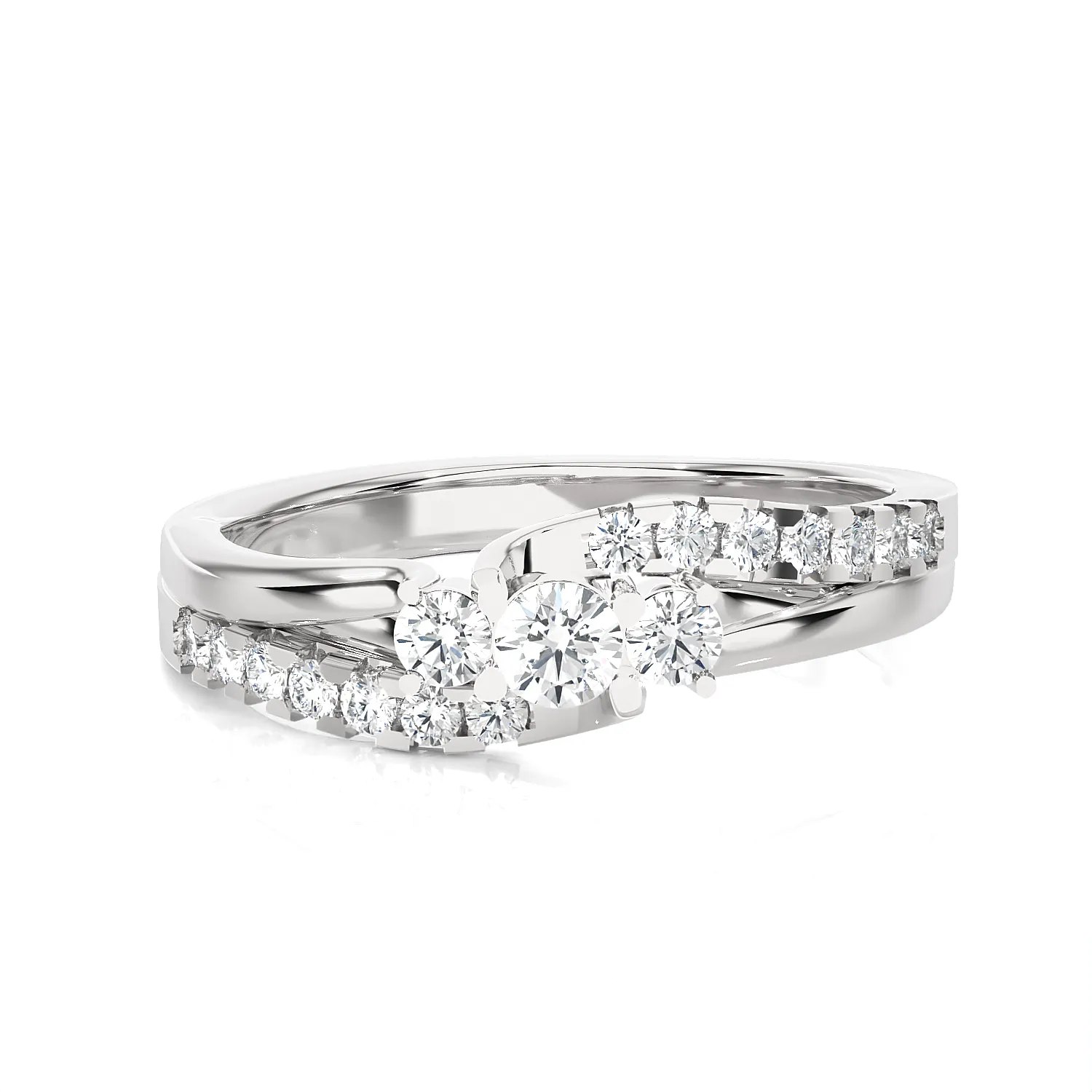 3/8 ctw Round 3 Stone Lab Grown Diamond Ring