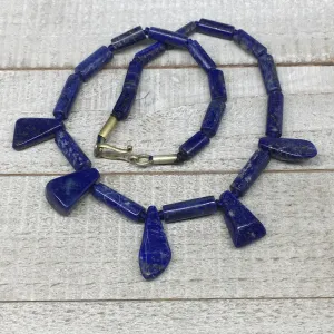 44.9g, 11mm-29mm Natural Lapis Lazuli Polished Tube Beads Strand,25 Beads,LPB252