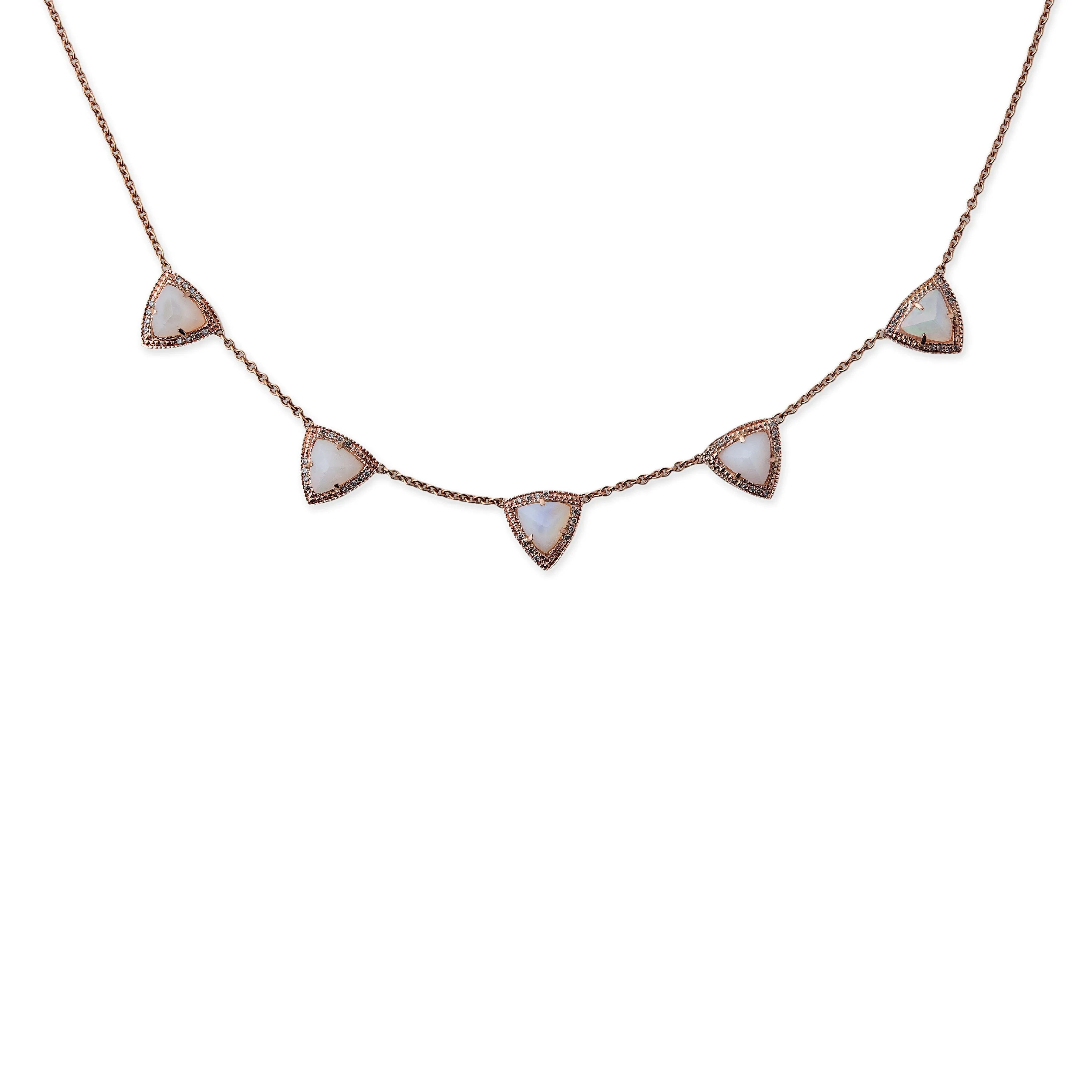 5 SPACED OUT MINI GEMSTONE PYRAMID NECKLACE