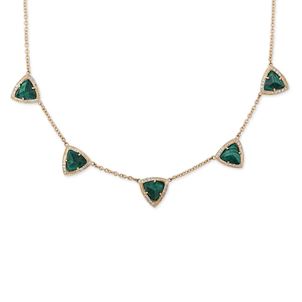 5 SPACED OUT MINI GEMSTONE PYRAMID NECKLACE