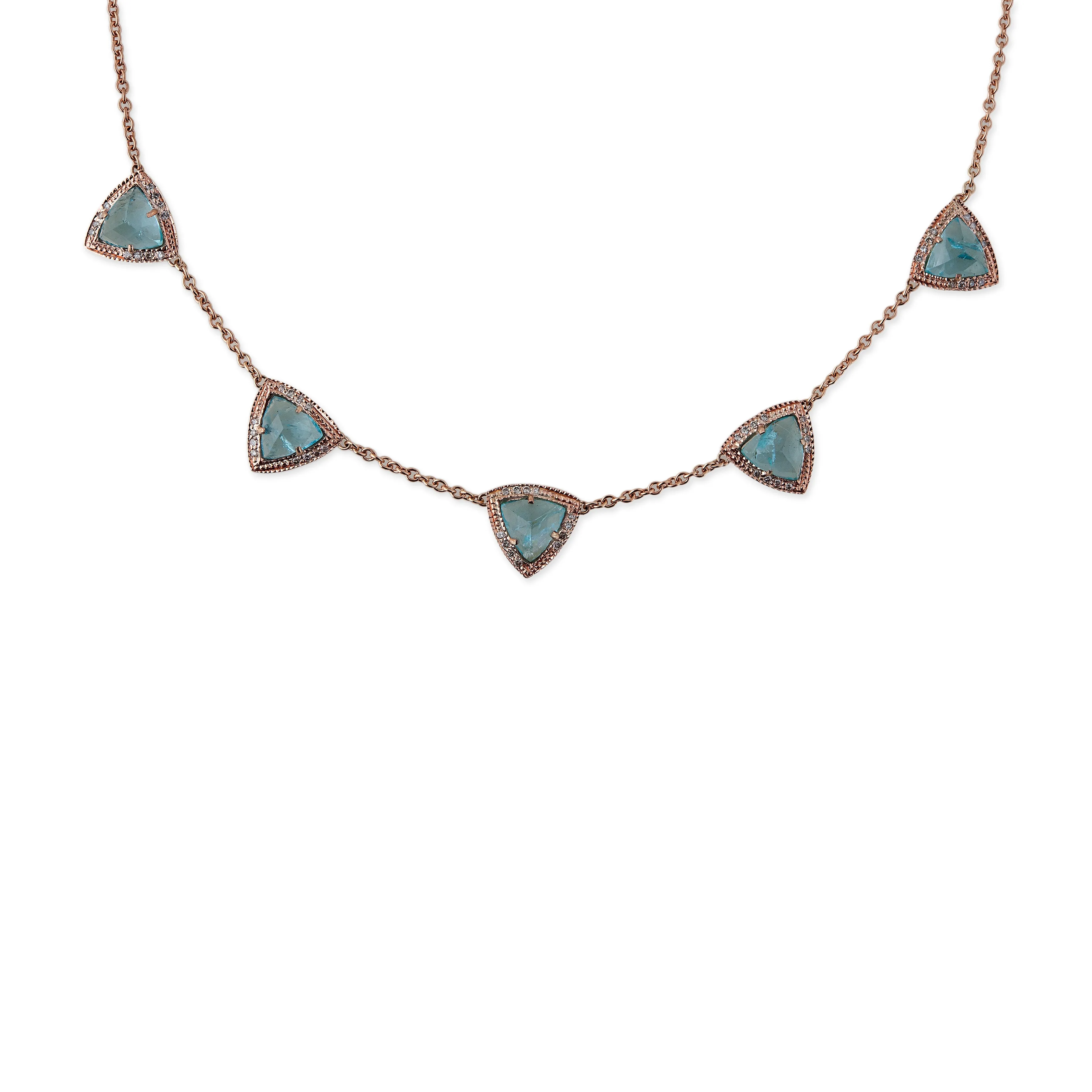 5 SPACED OUT MINI GEMSTONE PYRAMID NECKLACE
