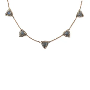 5 SPACED OUT MINI GEMSTONE PYRAMID NECKLACE
